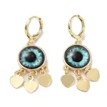 Golden Brass Heart Chandelier Earrings