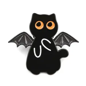 Halloween Cat Bat Enamel Pins