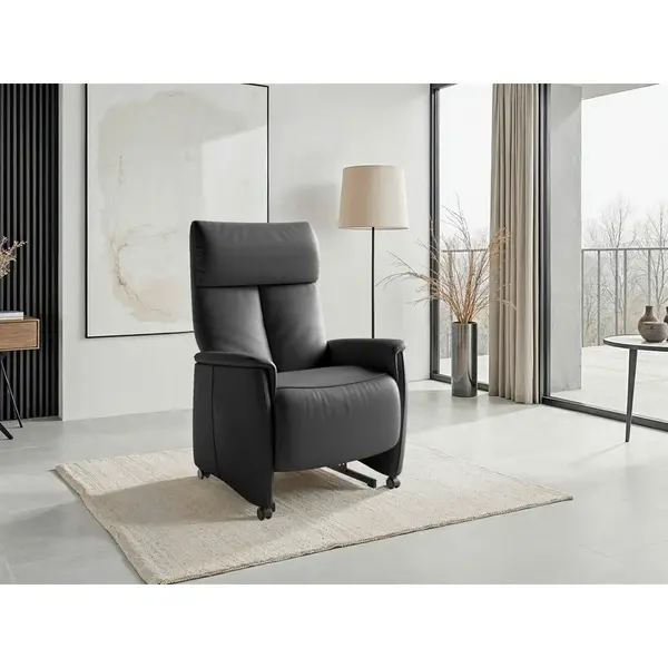 Sit & More RELAXAČNÍ KŘESLO, kůže, černá