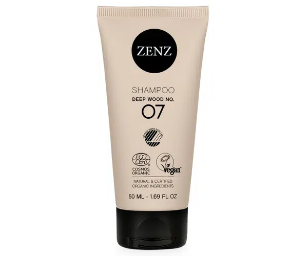 Hydratační šampon pro suché vlasy a kudrnaté vlasy Zenz Deep Wood No. 07 - 50 ml + dárek zdarma