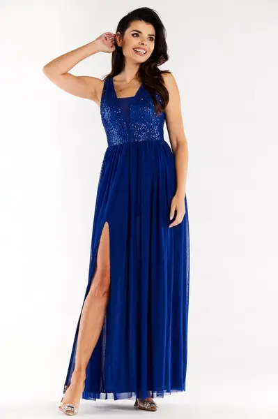 Awama Woman's Dress A486 Blue