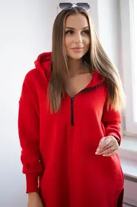 Insulated sweatshirt with red side slits