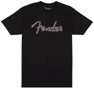 Fender Spaghetti Logo Wavy Checker Tee Pink S
