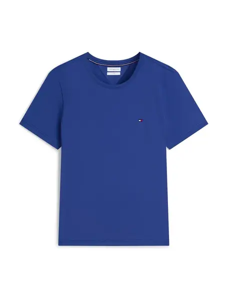 TOMMY HILFIGER Tričko 'Flag Embroidery Slim'  námornícka modrá