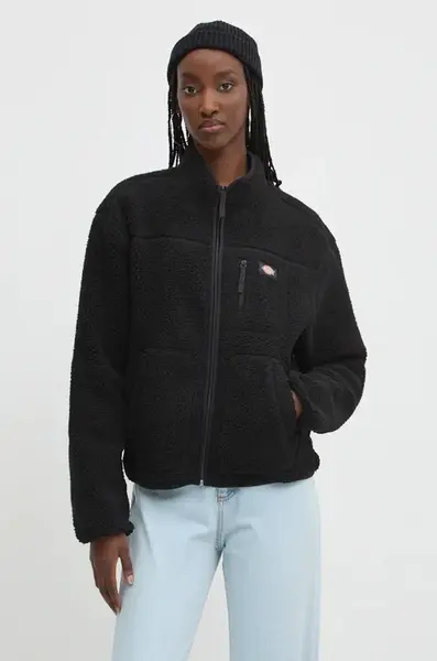 Mikina Dickies dámská, černá barva, hladká