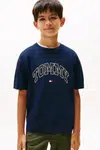 Dětské bavlněné tričko Tommy Hilfiger tmavomodrá barva, s potiskem, KB0KB09939