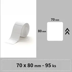Niimbot A2A28228401, 70x80mm, 95ks, biele samolepiace štítky