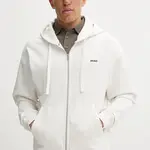 Bavlněná mikina HUGO Dapozip pánská, černá barva, s kapucí, hladká, 50548651