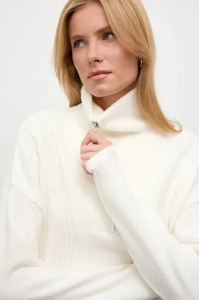 Kašmírový svetr Answear.LAB béžová barva, s golfem