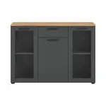 MID.YOU NÍZKÁ KOMODA, šedá, dub artisan, 120/84/38 cm