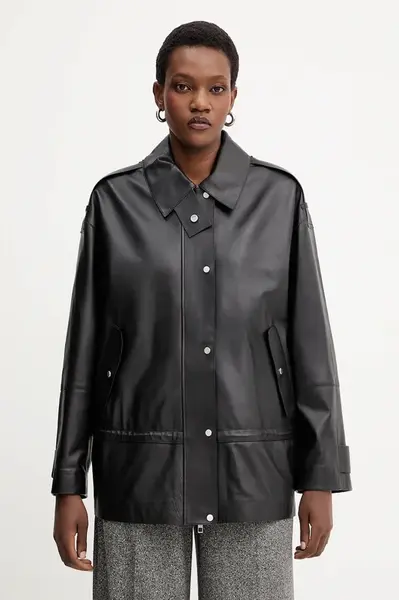 Kožená bunda BOSS Salaha