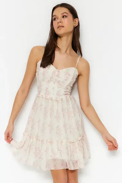 Dámske šaty Trendyol Ecru