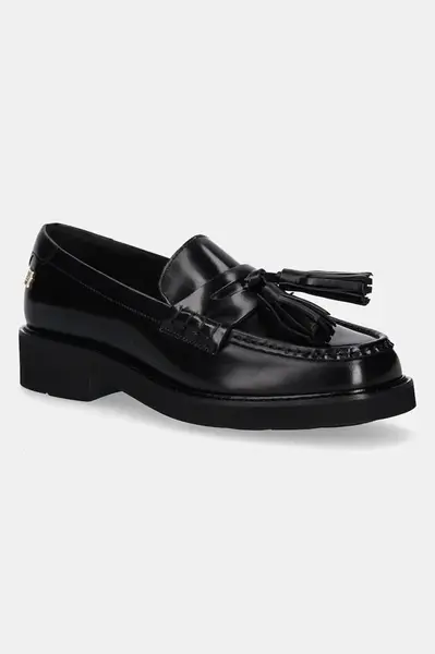 Kožené mokasíny Tommy Hilfiger TASSEL SQUARISH TOE LTHR LOAFER