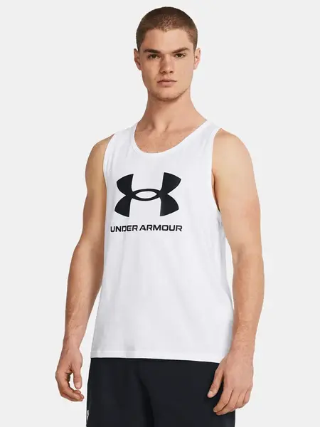 Biele tielko Under Armour UA SPORTSTYLE LOGO TANK