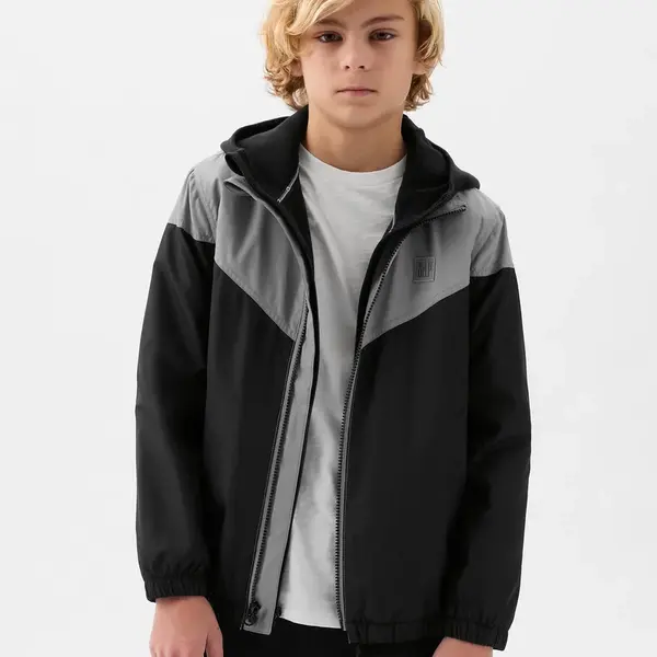 Sivo-čierna chlapčenská ľahká bunda GAP