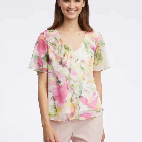 Pink-white women's floral blouse ORSAY - Ladies