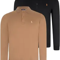 DOUBLE SET V4007 DEWBERRY MEN'S SWEATSHIRT-BLACK-CAMEL