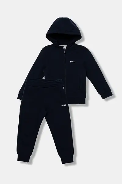 Kojenecká tepláková souprava BOSS tmavomodrá barva, J52403