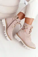Suede Openwork Boots Maciejka Beige