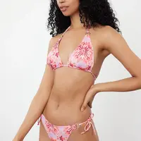 Trendyol Floral Patterned Tie-Up High Waist Hipster Bikini Bottom