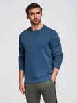 Ombre Men's BASIC sweatshirt with round neckline - navy blue