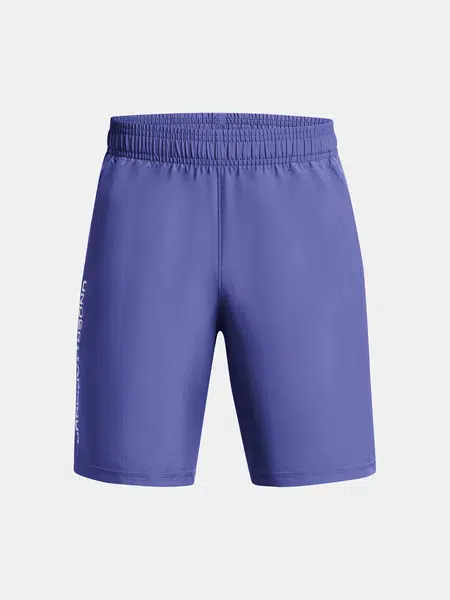 Fialové chlapčenské športové kraťasy Under Armour UA Woven Wdmk Shorts-PPL