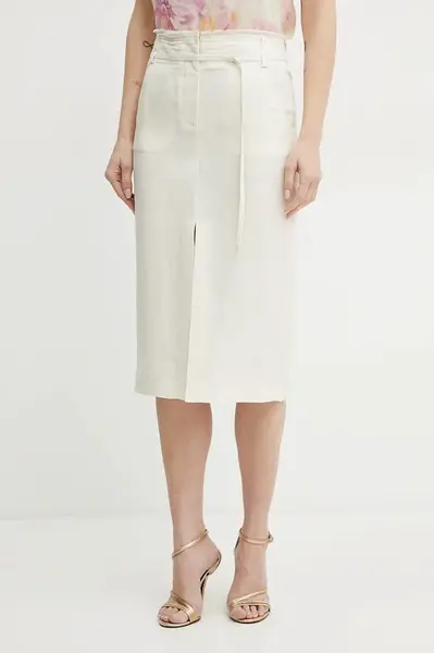 Sukně s příměsí lnu Patrizia Pepe