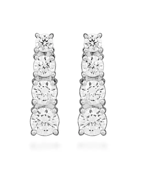 Silver Cat Elegantní visací náušnice s kubickými zirkony SC577