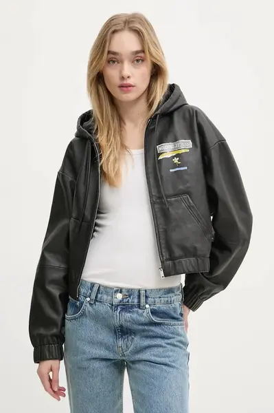 Moschino Jeans Kožená bunda Moschino Jeans