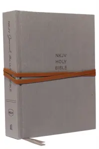 NKJV, Journal the Word Bible, Cloth over Board, Gray, Red Letter, Comfort Print - Thomas Nelson