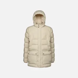 Beige Men's Quilted Jacket Geox Elver - Mens