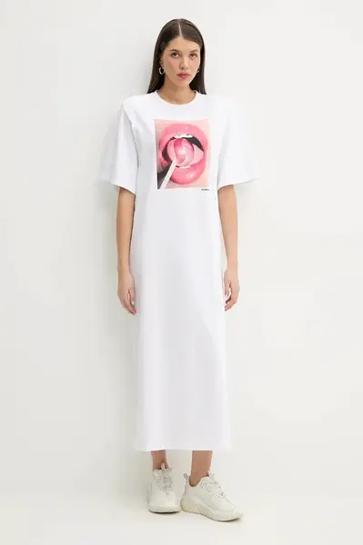 Bavlněné šaty Fiorucci Lollipop Mouth Print Maxi T-Dress