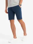 Ombre Men's SLIM FIT shorts in structured knit fabric - navy blue