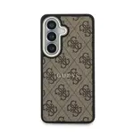 Zadní kryt Guess PU Leather 4G Gold Frame Magnetic pro Samsung Galaxy S26+, hnědá