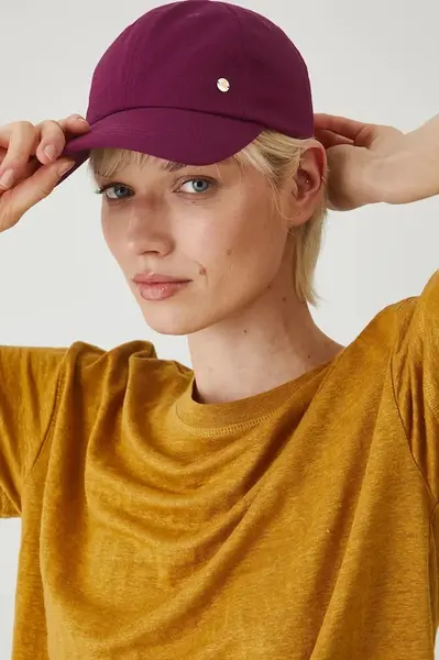 Lněná kšiltovka Medicine růžová barva