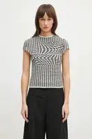 Halenka MM6 Maison Margiela dámská, béžová barva, vzorovaná, S52NC0346