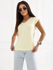 Žluté dámské tričko basic