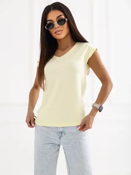 Žluté dámské tričko basic