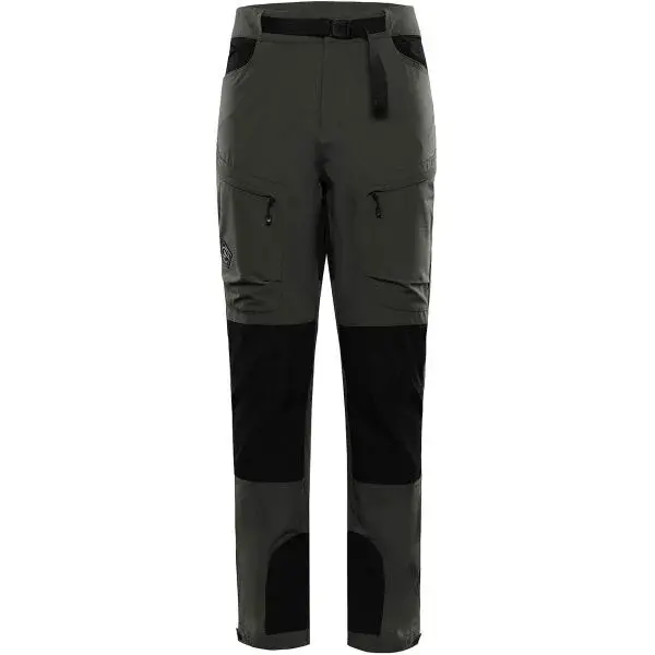 ALPINE PRO AKAN 2 Pánske softshellové nohavice, tmavo zelená, veľkosť