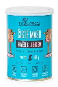 Natureca konzerva hovězí s lososem pro psy 400g