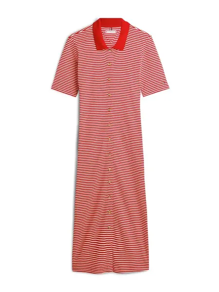TOMMY HILFIGER Košeľové šaty  červená / biela