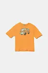 Bavlněné tričko United Colors of Benetton oranžová barva, s potiskem, 3I1XC10P6