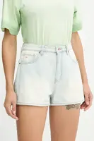 Džínové šortky Armani Exchange dámské, modrá barva, high waist, XW000135 AF12855