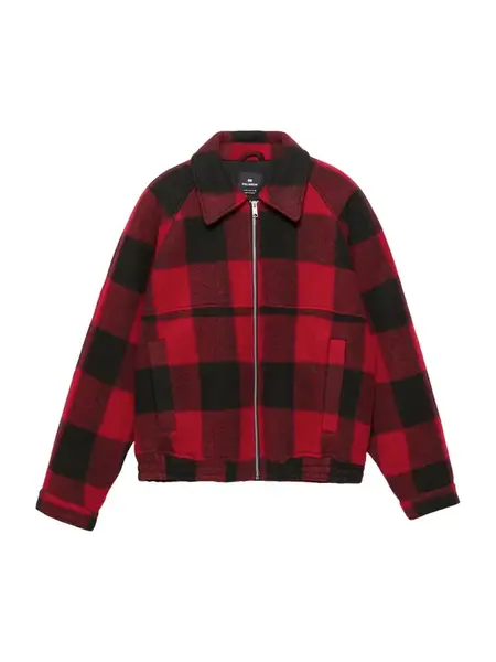 Pull&Bear Prechodná bunda  červená / čierna