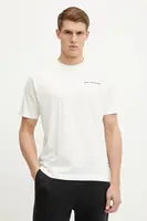 Bavlněné tričko New Balance béžová barva, MT51507SST