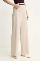 Kalhoty Marella SORAIA dámské, béžová barva, široké, high waist, 2513131181200