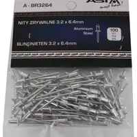 Trhací nýty hliník-ocel, 4,0 x 9,6 mm, s plochou hlavou, sada 100 ks - ASTA Velikost: 3.2x6.4 mm