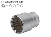 Hlavice 1/2" multiprofilová 30mm Jonnesway SuperTech Velikost: 29 mm