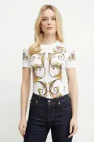 Bavlněné tričko Versace Jeans Couture bílá barva, 78HAH6P8 JS472