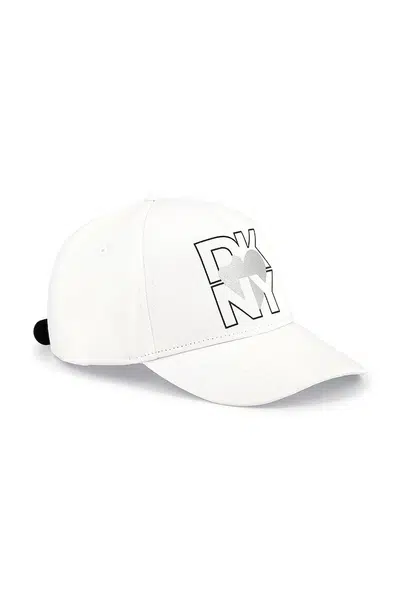 Dětská bavlněná kšiltovka Dkny bílá barva, s potiskem, D62098